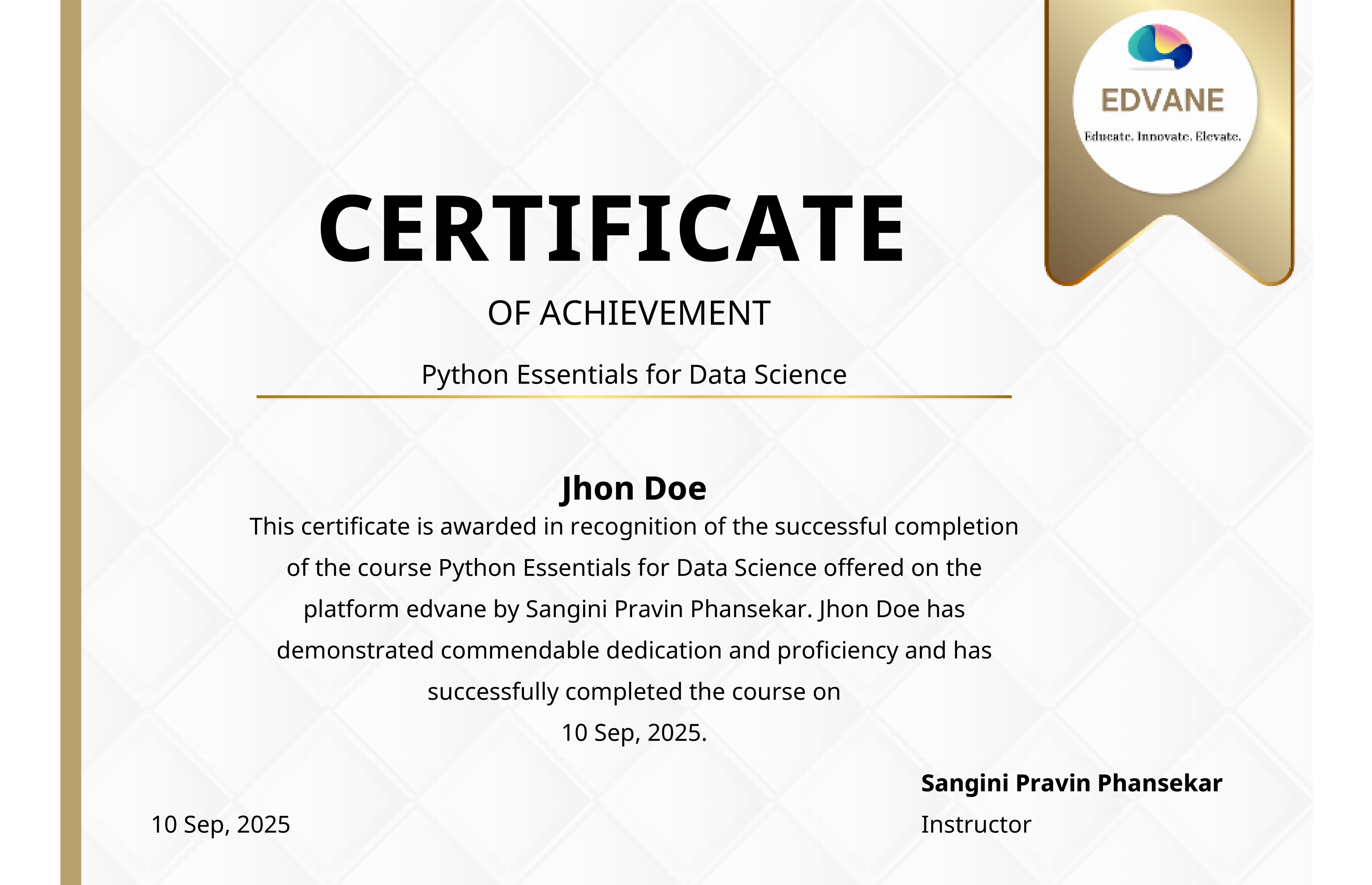 Certificate