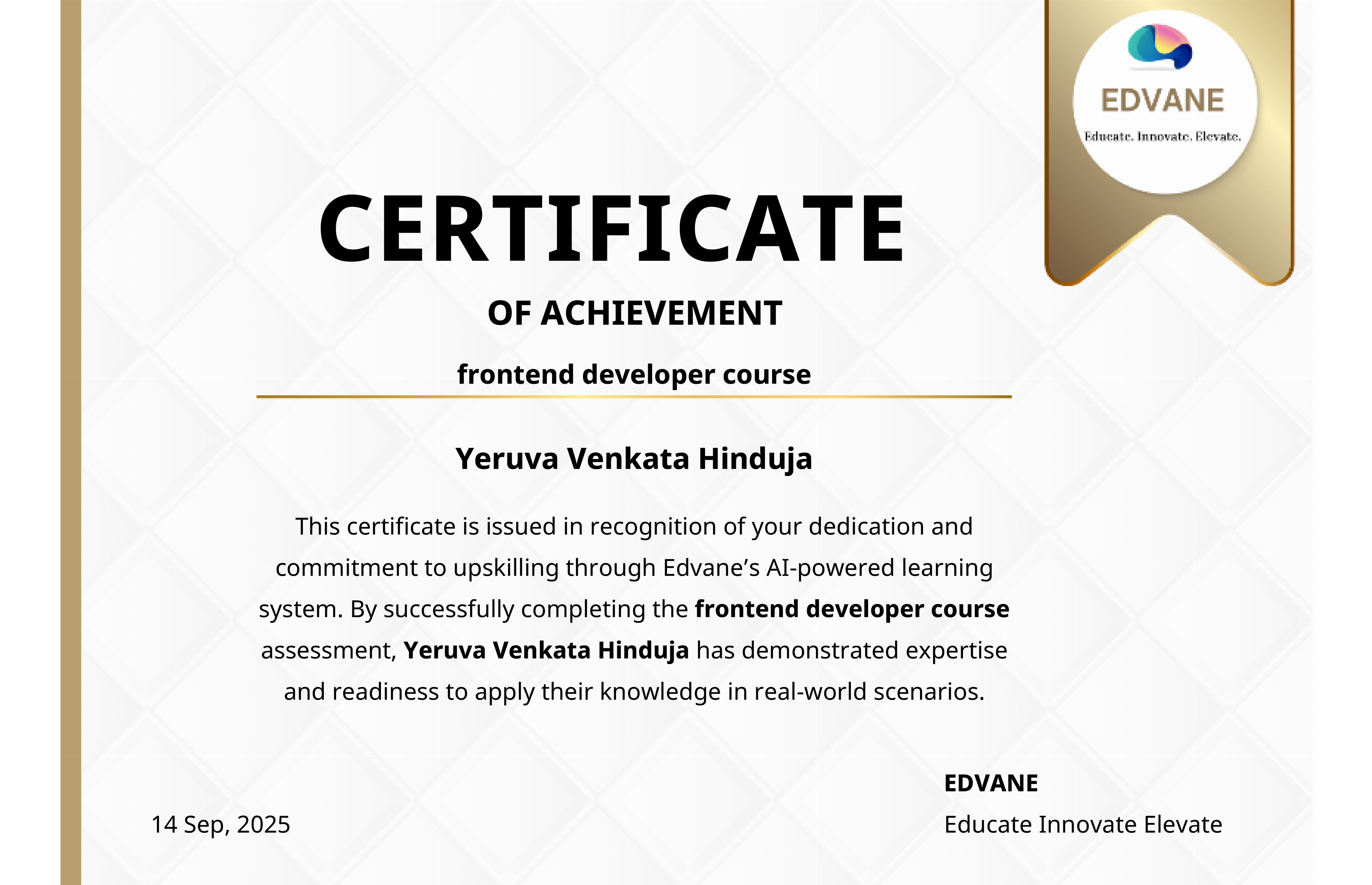 Certificate