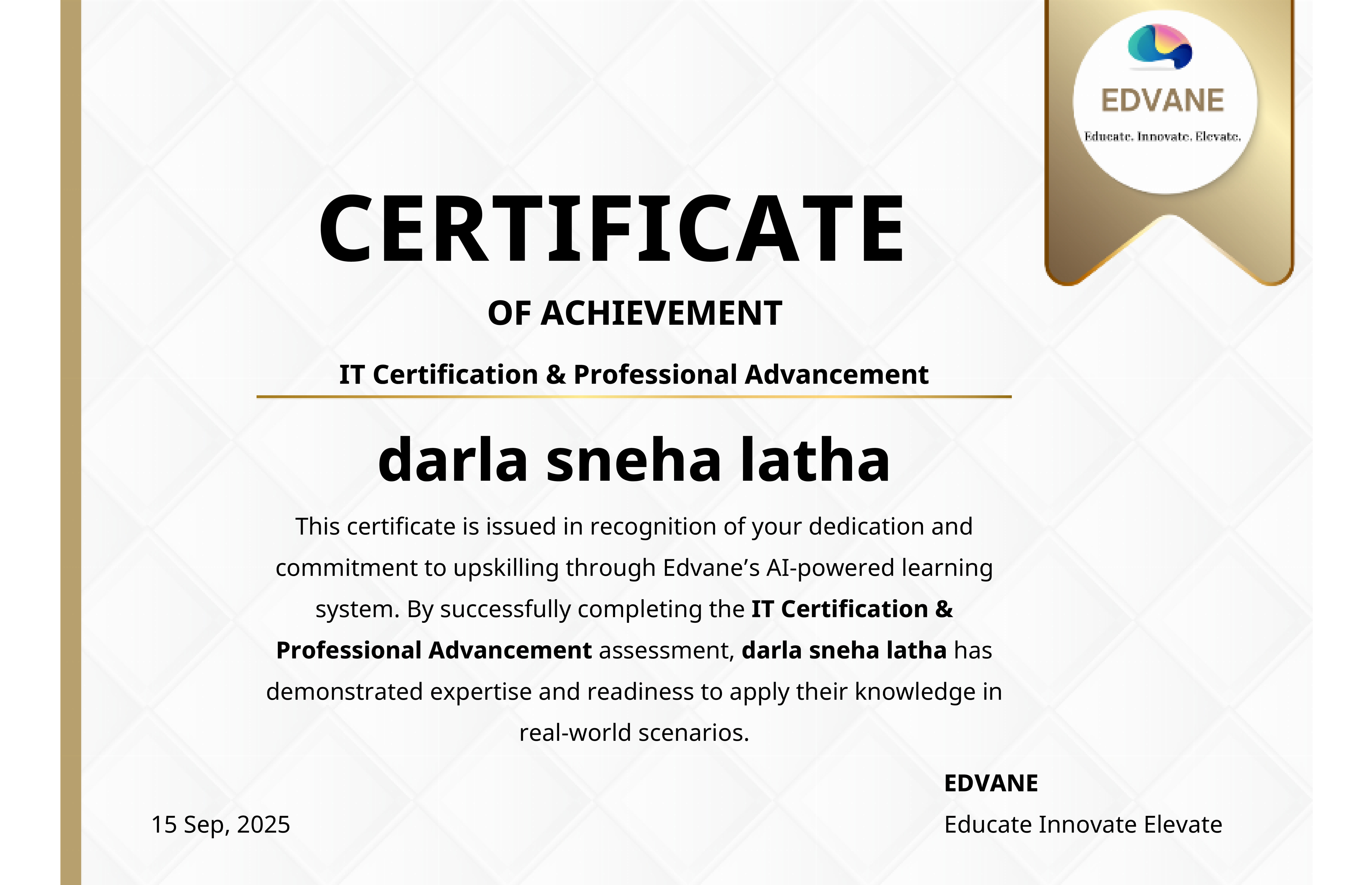 Certificate